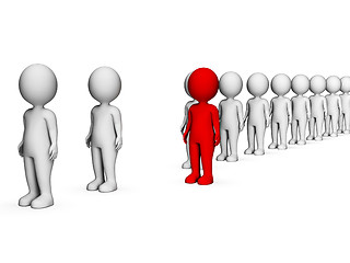 Image showing Different Characters Indicates Stand Out And Discrimination 3d R