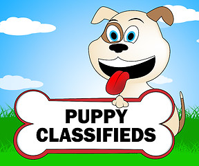 Image showing Puppy Classifieds Indicates Pets Canine And Canines