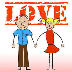 Image showing Love Couple Indicates Devotion Romance And Passion