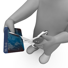 Image showing Credit Card Shows Cut Spend And Payment 3d Rendering