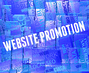 Image showing Website Promotion Shows Reduction Discounts And Internet