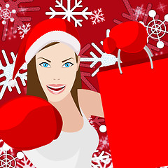 Image showing Woman Christmas Shopping Represents Retail Sales And Lady