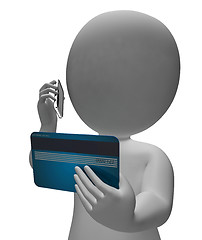 Image showing Credit Card Represents Trade Loan And Debt 3d Rendering