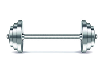 Image showing Metal realistic dumbbell