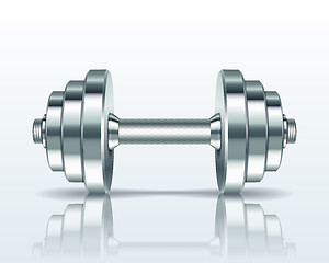 Image showing Metal realistic dumbbell