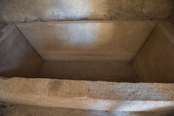 Image showing sarcophagus in St. Nicholas church in Demre, Turkey