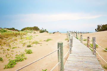 Image showing Sand dunes at the beach of Tarragona in Spain