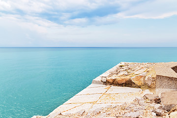 Image showing Waterfront and turquoise sea of Peniscola, Spain