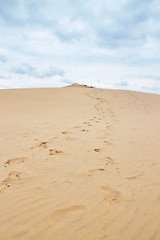 Image showing Footsteps leading to the top of Dune of Pilat in France