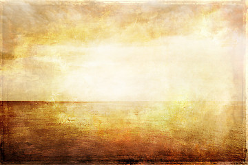 Image showing Grungy vintage image of light, sea and sky