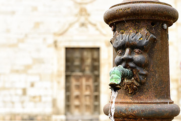 Image showing Fountain in Norcia, Italy