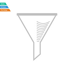 Image showing Flat design icon of chemistry filler cone