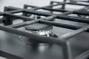 Image showing New and modern shining metal gas cooker