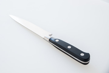 Image showing Cutting board and kitchen knife