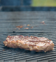 Image showing beef steaks on the grill