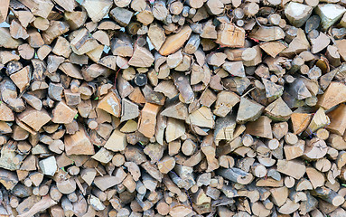 Image showing dry chopped firewood logs in a pile