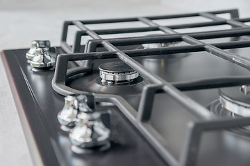 Image showing New and modern shining metal gas cooker