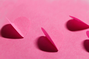 Image showing Pink paper hearts