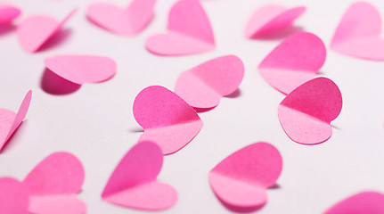 Image showing Pink paper hearts