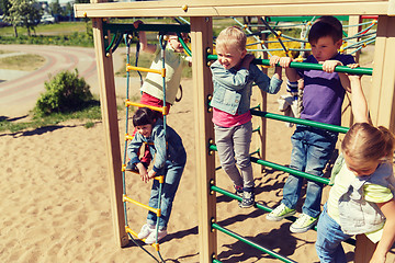 Image showing group of happy kids on children playground