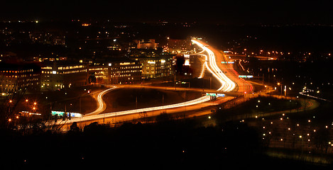 Image showing cars at night with motion blur