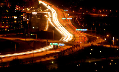 Image showing cars at night with motion blur