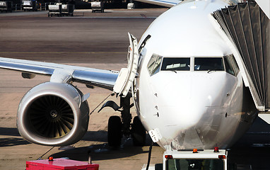 Image showing  plane parked at the airport