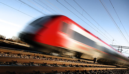 Image showing Fast train with motion blur