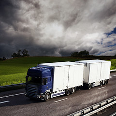 Image showing truck driving on country-road