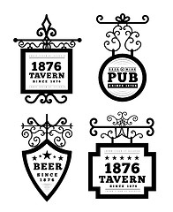 Image showing Tavern sign, metal frame with curly elements.