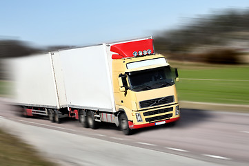 Image showing truck driving on country-road/motion