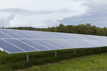 Image showing Field with blue siliciom solar cells alternative energy