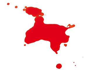 Image showing Syringe Squirting Red Blood onto White Background