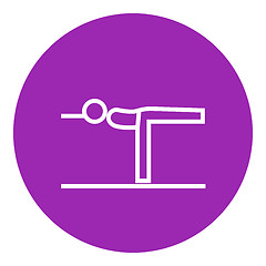 Image showing Man practicing yoga line icon.