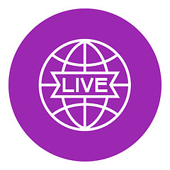 Image showing Globe with live sign line icon.