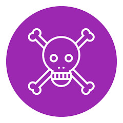 Image showing Skull and cross bones line icon.