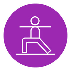 Image showing Man practicing yoga line icon.