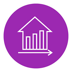 Image showing Graph of real estate prices growth line icon.