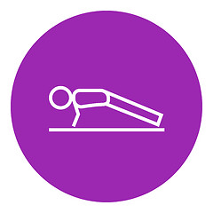 Image showing Man making push ups line icon.