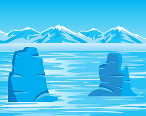 Image showing Arctic landscape with iceberg