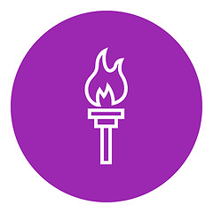 Image showing Burning olympic torch line icon.