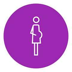 Image showing Pregnant woman line icon.