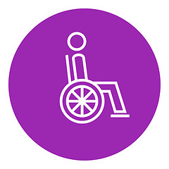 Image showing Disabled person line icon.