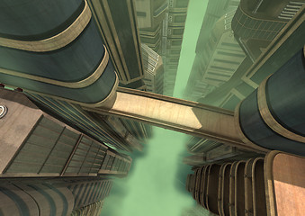 Image showing 3D Rendering Futuristic City