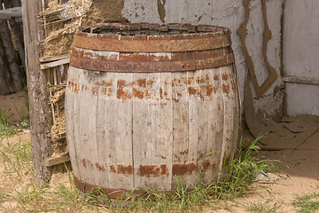 Image showing Old wooden barrel