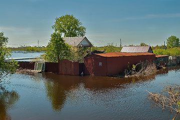 Image showing Spring flooding in Russian village