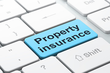 Image showing Insurance concept: Property Insurance on computer keyboard background