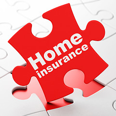 Image showing Insurance concept: Home Insurance on puzzle background