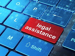 Image showing Law concept: Legal Assistance on computer keyboard background