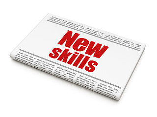 Image showing Learning concept: newspaper headline New Skills